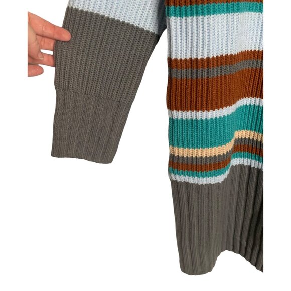 SIMPLEE Multicolor Striped Mock-Neck Women's Tunic Sweater NWT Size Medium - Picture 5 of 8